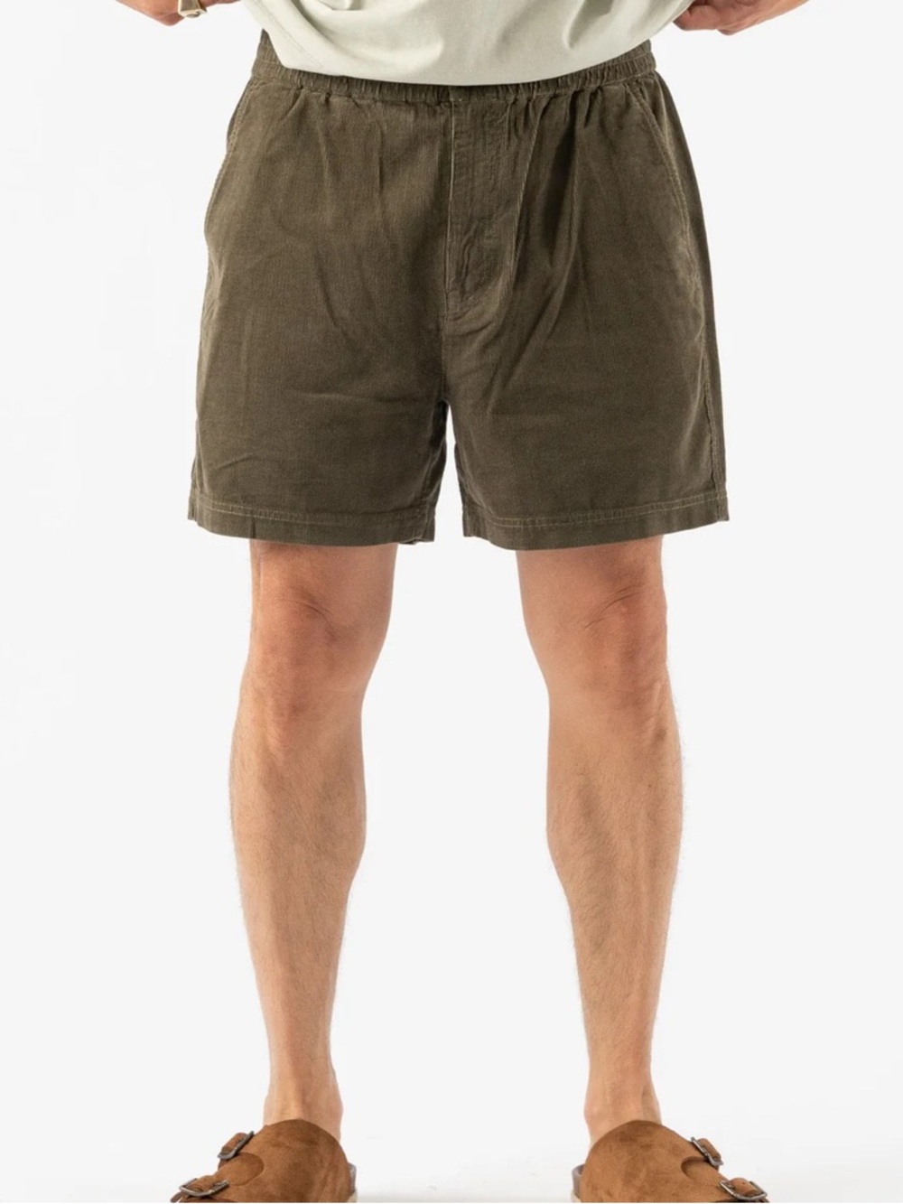 NWT ALEX MILL PULL ON SHORT IN FINE WHALE CORDUROY MILITARY OLIVE - Men’s Size M